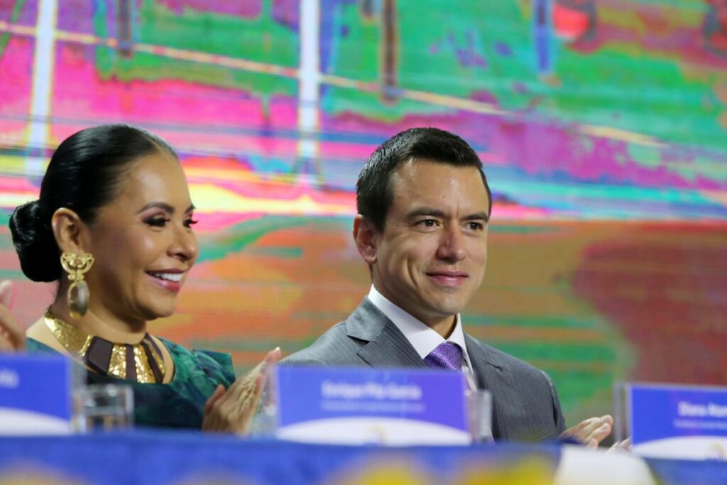 El presidente Noboa en las elecciones pasadas en el CNE. Foto: Presidencia