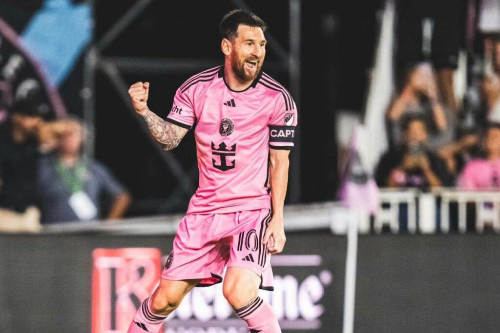 Lionel Messi celebra un gol con el Inter de Miami en la MLS