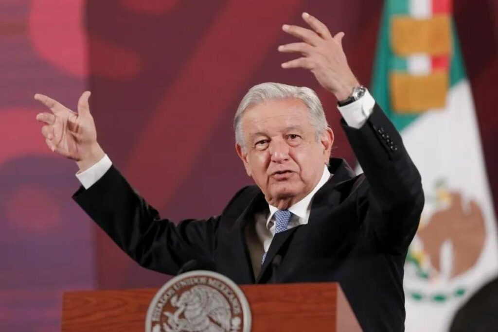 Imagen de la conferencia de prensa de López Obrador