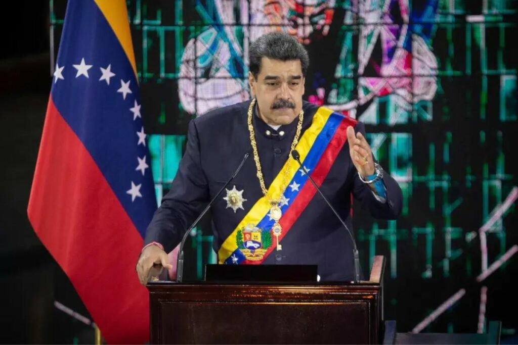 Imagen representativa de Nicolás Maduro durante un discurso.