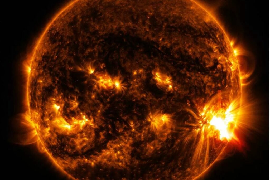 Las erupciones solares son erupciones grandes de radiación electromagnética