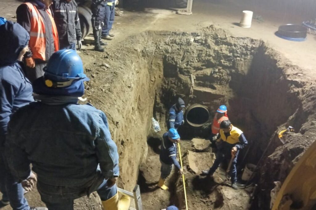 Trabajos en tubería de agua