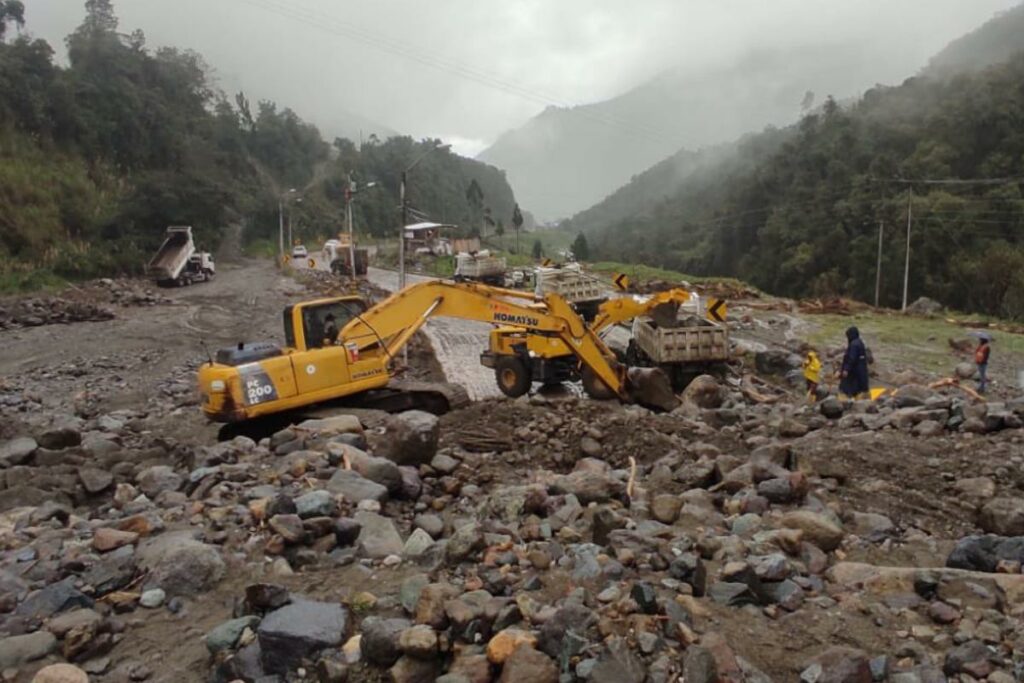 The most affected route during the holiday was the Cuenca-Molleturo-El Empalme. Photo: Ministry of Transportation