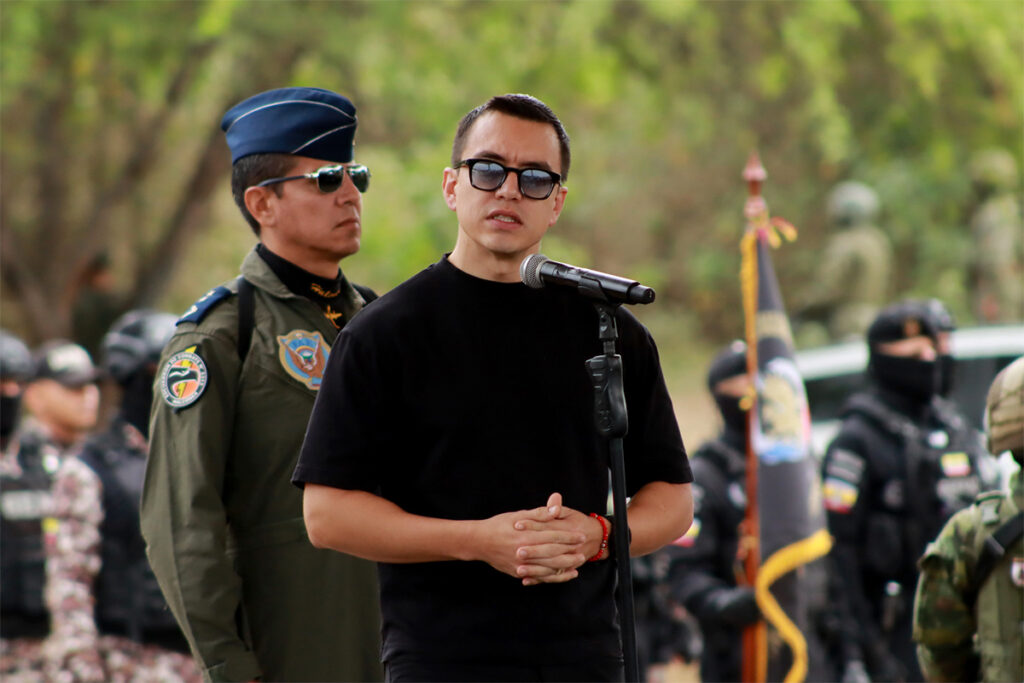 Daniel Noboa en su discurso previo al inicio de construcción de la cárcel de máxima seguridad en Santa Elena.