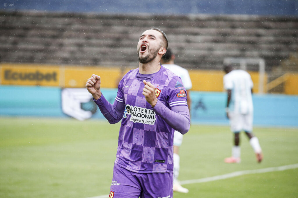 Celebración de Aucas en la Liga Pro.