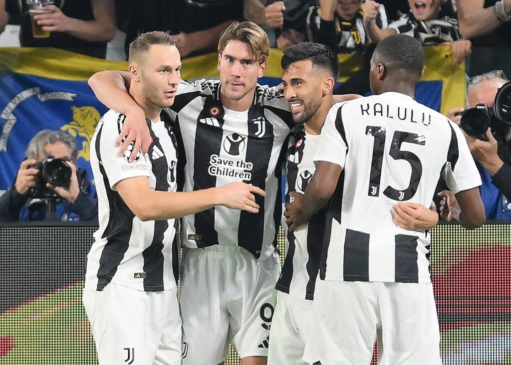 Imagen celebratoria de jugadores de la Juventus