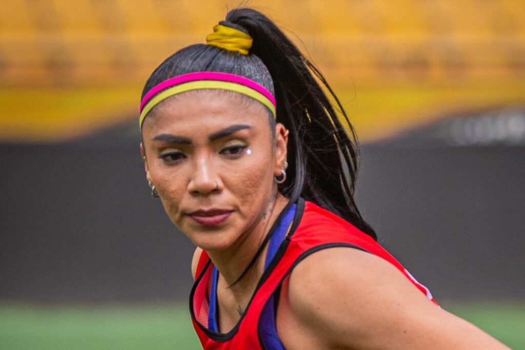 Imagen de Madelin Riera, jugadora del Barcelona SC, antes de la final contra Dragonas en la Superliga Femenina de Ecuador