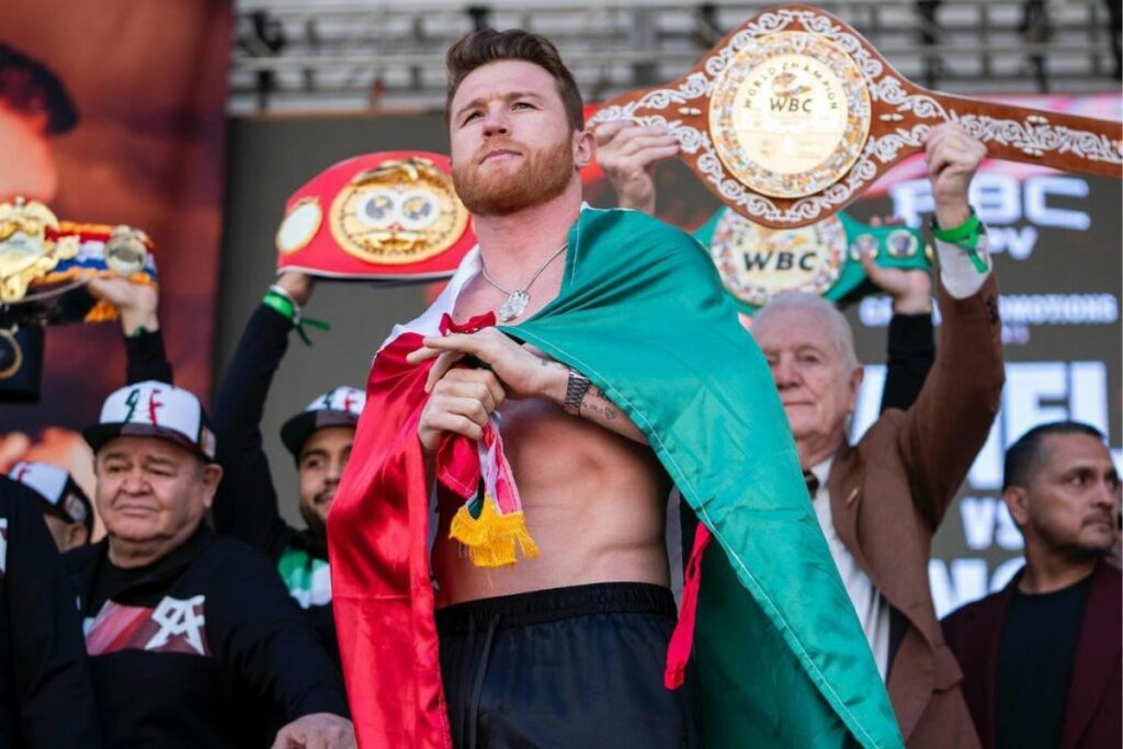 Imagen de Saúl 'Canelo' Álvarez antes de una pelea.