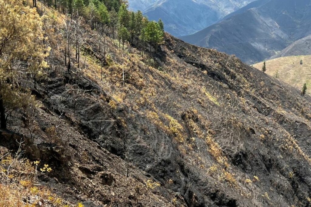 La Secretaría Nacional de Gestión de Riesgos informa sobre la control del incendio en Quilanga, Loja.