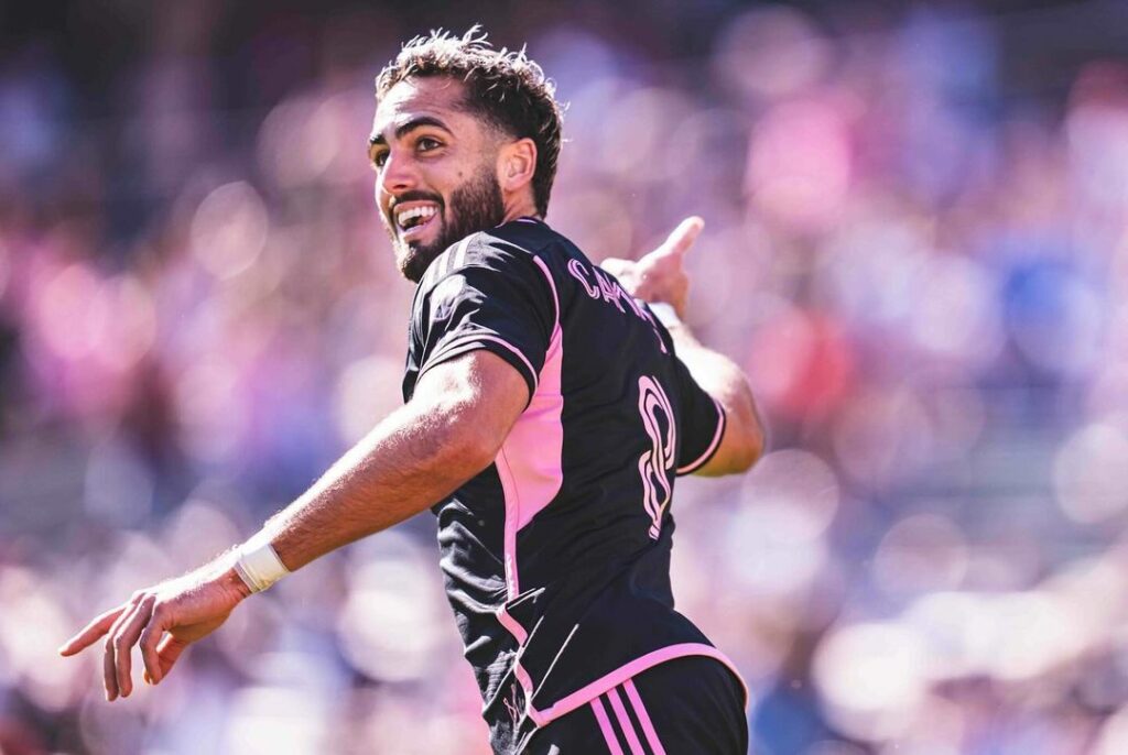 Leonardo Campana celebrando un gol con el Inter de Miami en la MLS