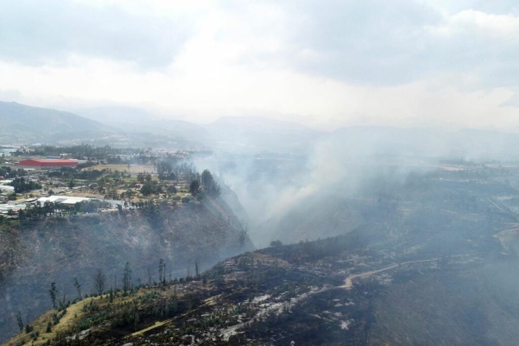 Imagen representativa de los incendios forestales en Ecuador