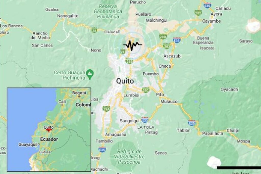 Una sacudida se presentó en la mañana de este martes 3 de septiembre de 2024 cerca de Quito.